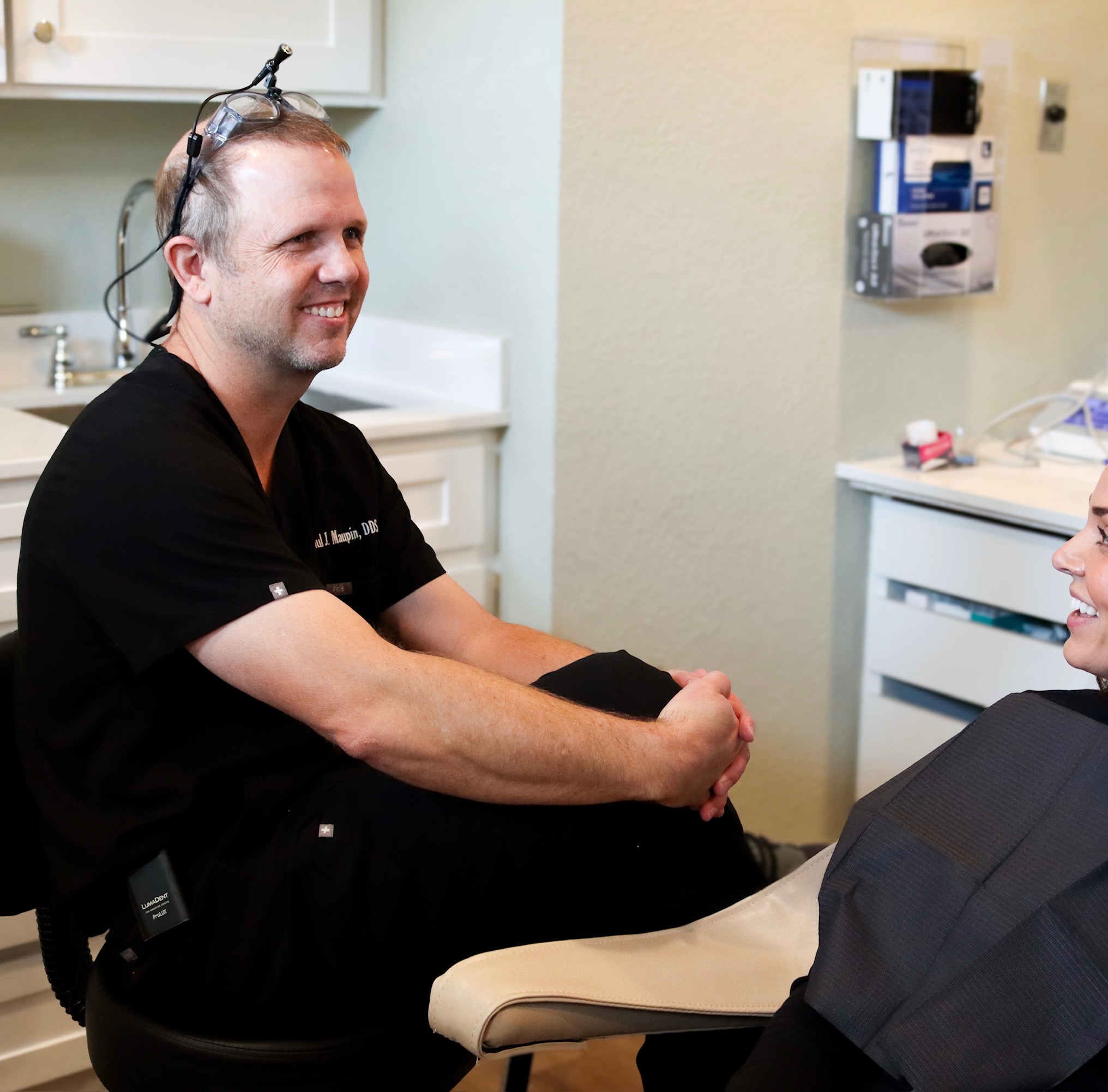 Dr Paul Maupin with patient